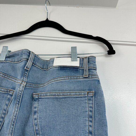 RE/DONE 90's High Rise Ankle Crop Jeans In Sanded Blue Sz 29 Distressed Denim - Picture 9 of 9